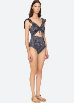 Sale Sea New York Amara Cutout One Piece Navy