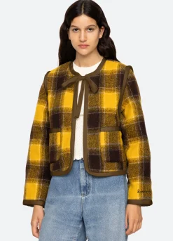 Fashion Sea New York Amber Tie Front Jacket Yellow