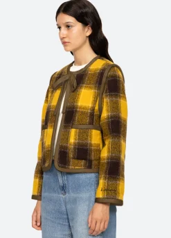 Fashion Sea New York Amber Tie Front Jacket Yellow