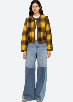 Fashion Sea New York Amber Tie Front Jacket Yellow