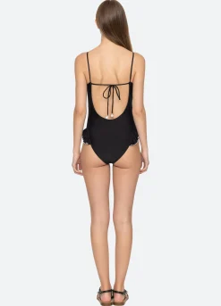Online Sea New York Camille Ruffle One Piece Black