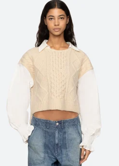 Sale Sea New York Devana L/S Sweater Cream