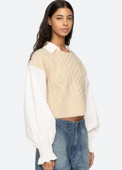 Sale Sea New York Devana L/S Sweater Cream