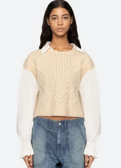 Sale Sea New York Devana L/S Sweater Cream