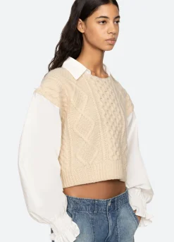 Sale Sea New York Devana L/S Sweater Cream