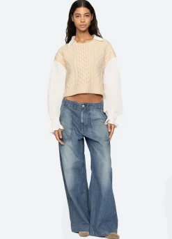 Sale Sea New York Devana L/S Sweater Cream