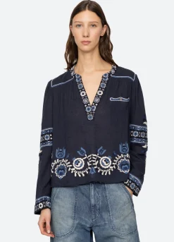 Online Sea New York Inga L/S Top Navy