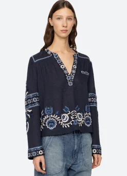 Online Sea New York Inga L/S Top Navy