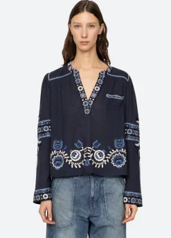 Online Sea New York Inga L/S Top Navy