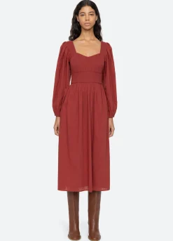 Outlet Sea New York Renata L/S Dress Brick