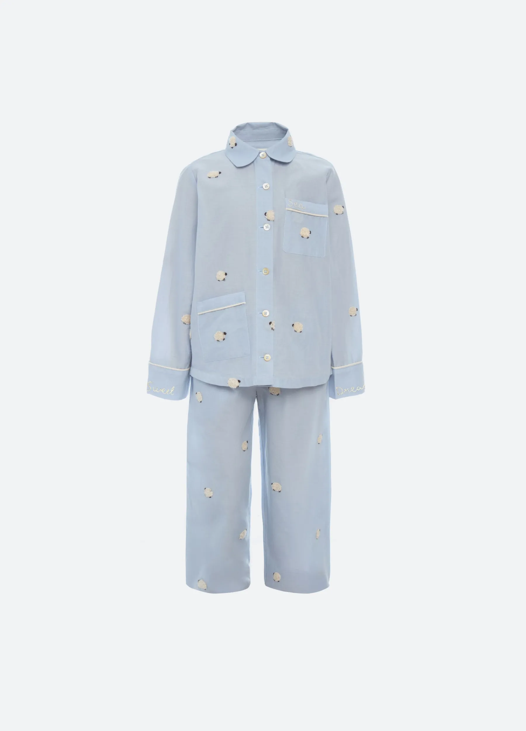 Clearance Sea New York Sheep Kids PJ Set Sky