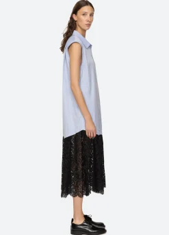 Clearance Sea New York Suzy Combo Dress Blue
