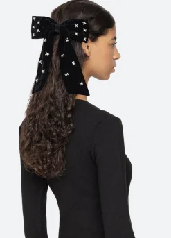 Fashion Sea New York Velvet Bow Clip Black