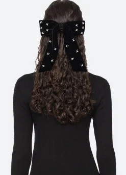 Fashion Sea New York Velvet Bow Clip Black